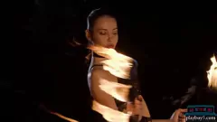Play Czech MILF Elilith Noir's Steamy Solo Session: Playing with Fire and Toys